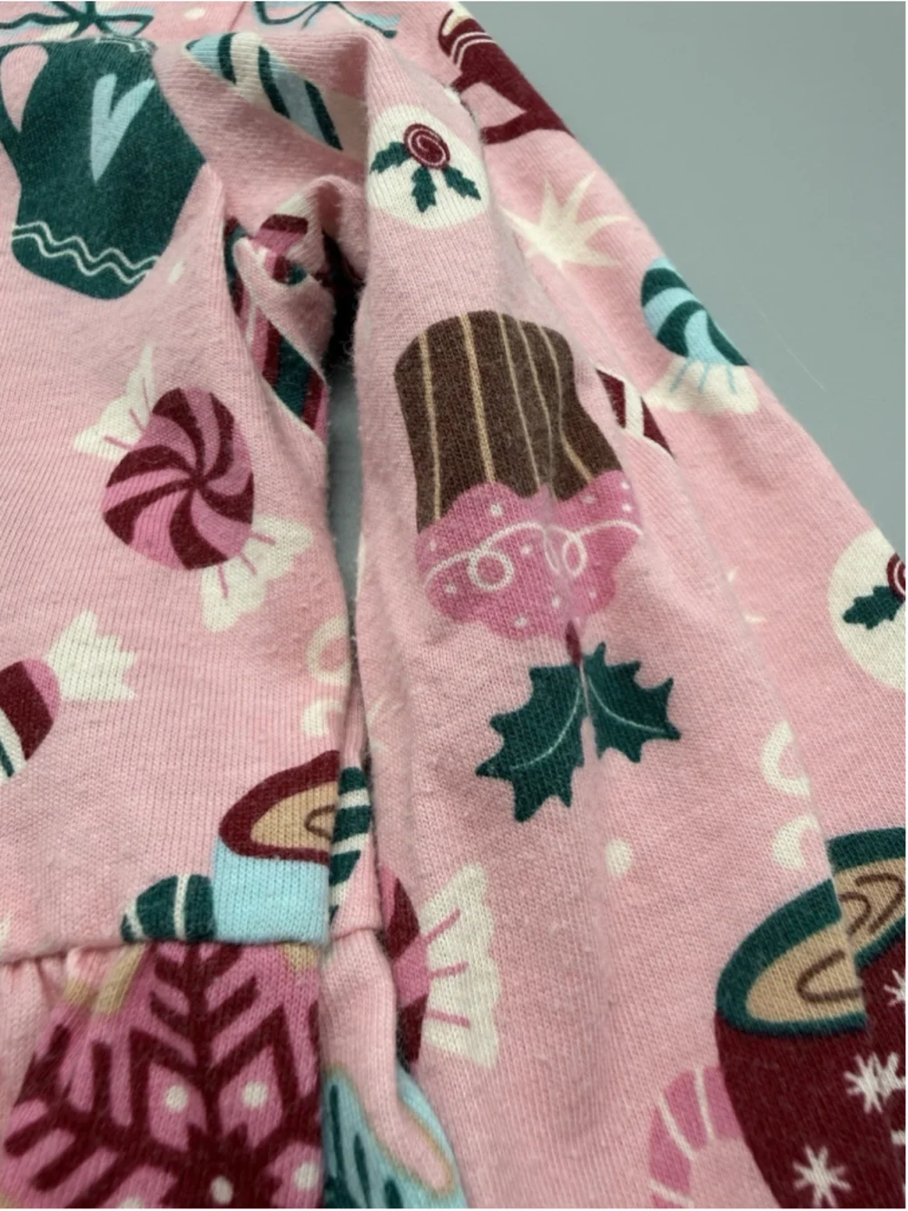 The Children's Place Pink Holiday Print Fit & Flare Dress 3T Girls Long Sleeve